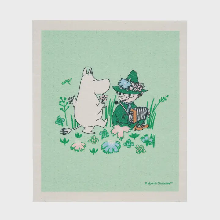 Moomin - Moomintroll & Snufkin, Swedish Cellulose Dishcloth