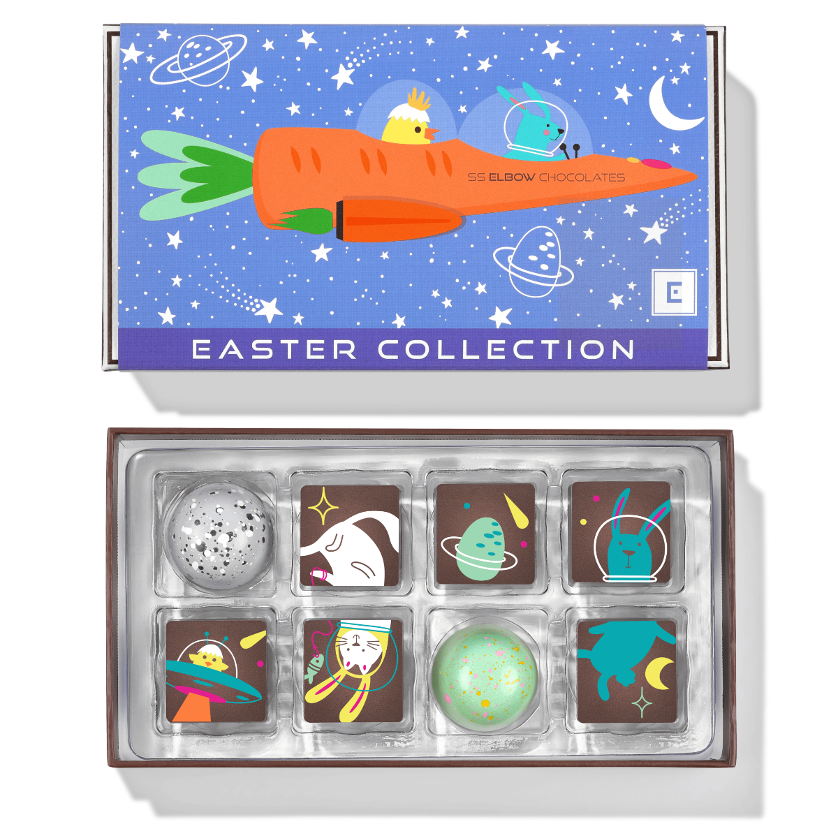 Christopher Elbow Easter 8-pc Astronaut Chocolate Collection