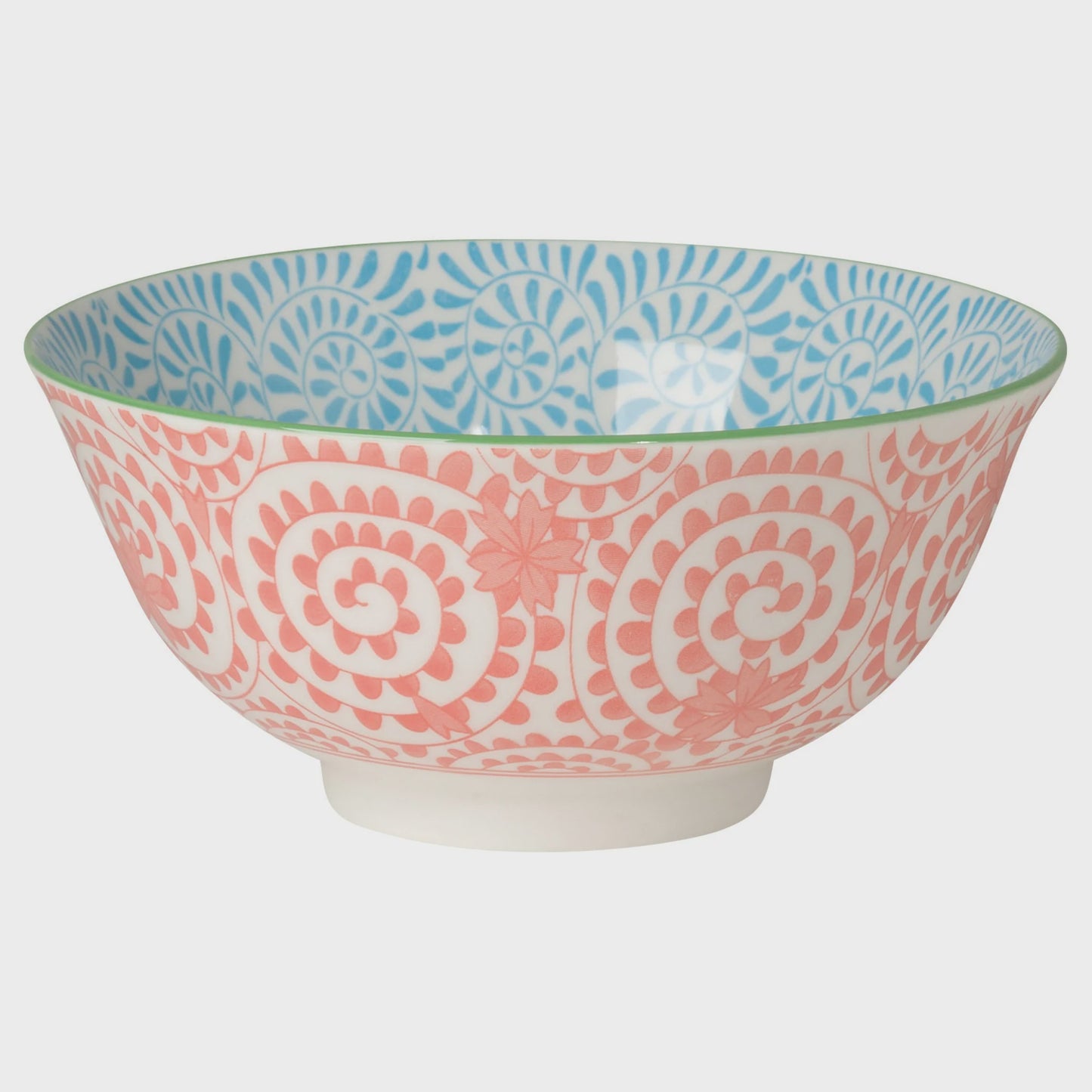 Orange and Blue Swirls Stamped Bowl 6inch