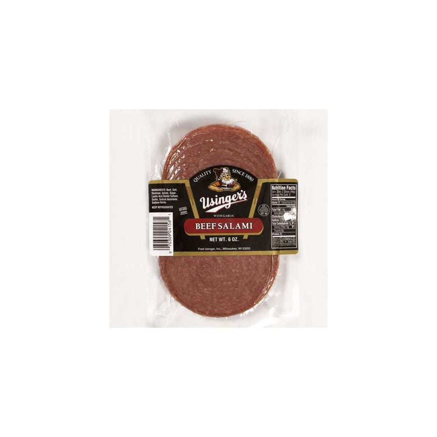 Usinger's Sliced Beef Salami with Garlic, 6 oz.