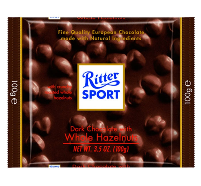 Ritter Sport Dark Chocolate Whole Hazelnut Bar