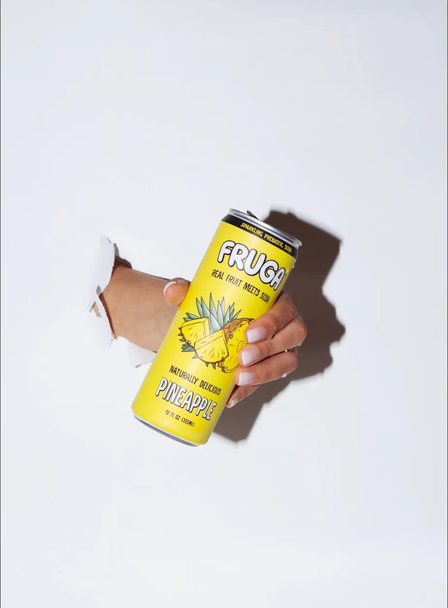 Fruga Pineapple Prebiotic Soda, 12 oz.