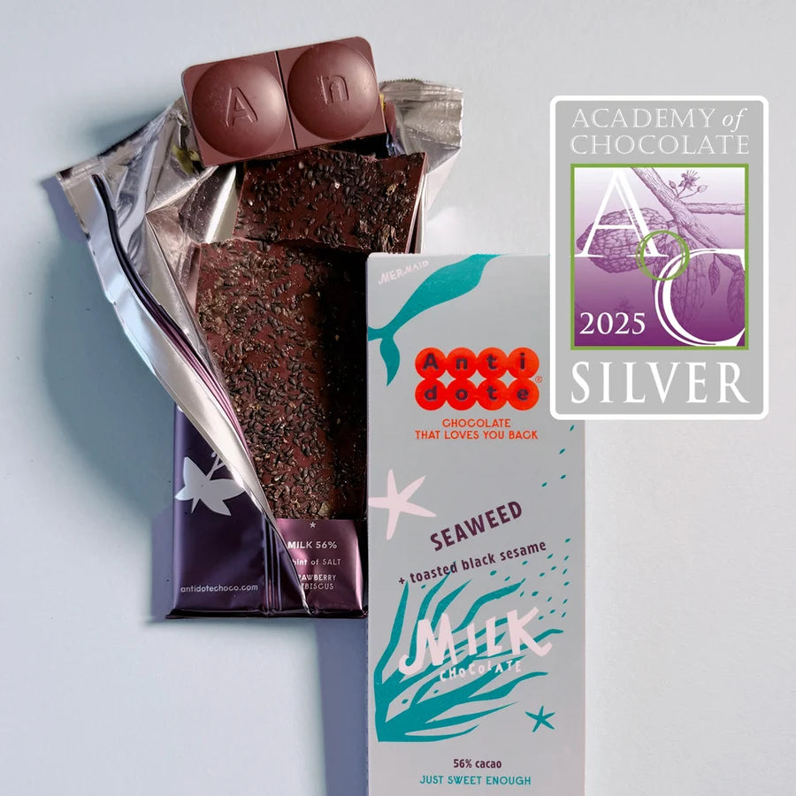 Antidote Mermaid: Seaweed + Black Sesame Milk Chocolate 56%, 2.3 oz.
