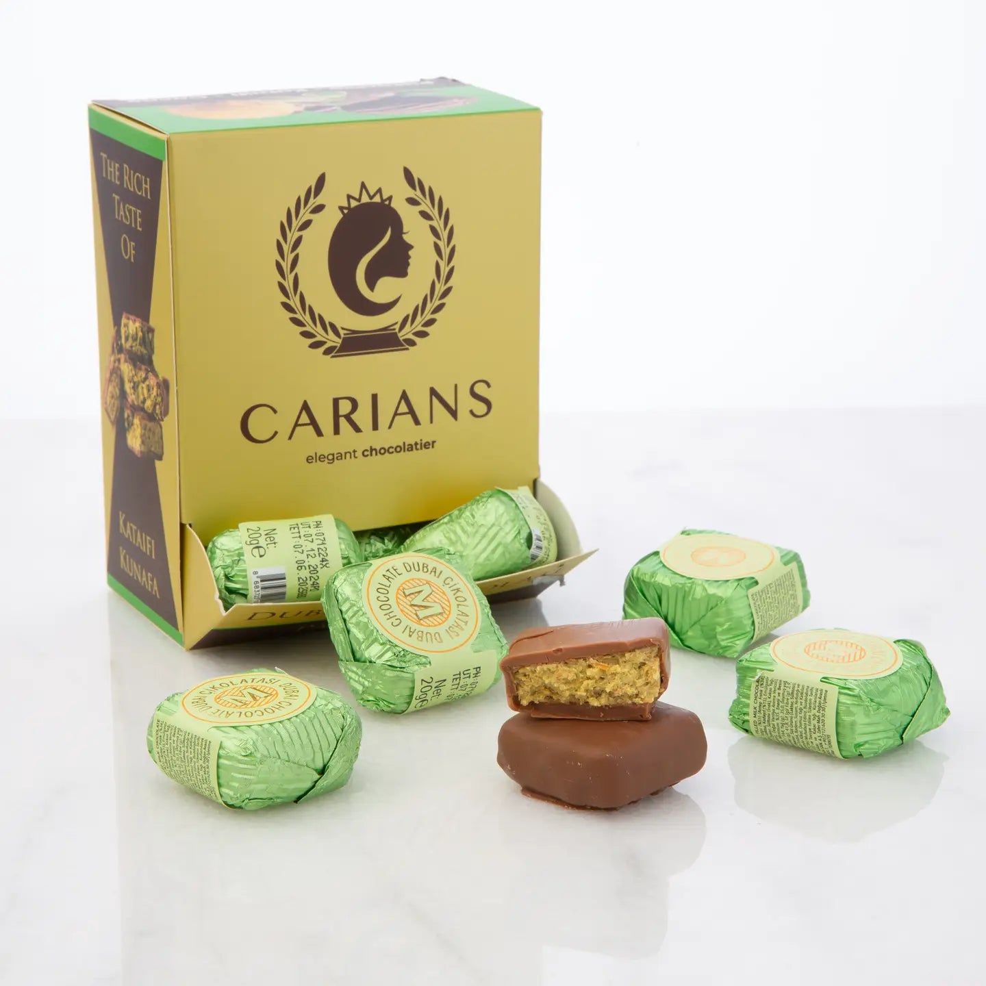 Dubai Chocolate, Individually-Wrapped Single Serve Pieces, 20 gr