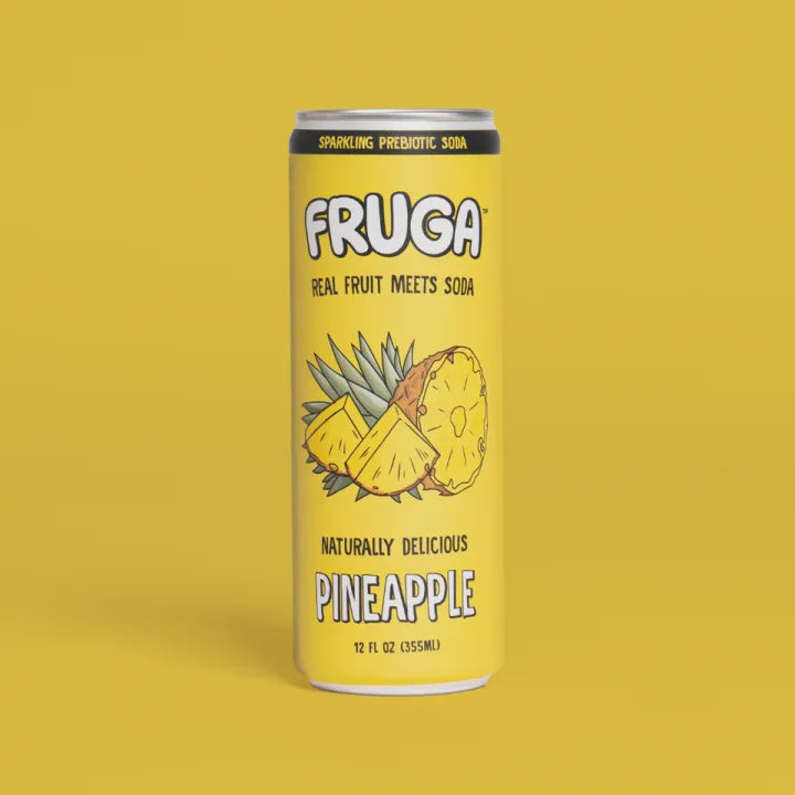 Fruga Pineapple Prebiotic Soda, 12 oz.
