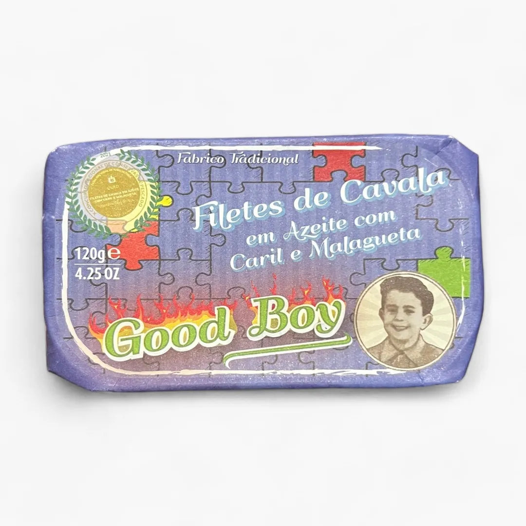 Good Boy Mackerel Fillets with Curry and Piri-Piri, 4.2 oz