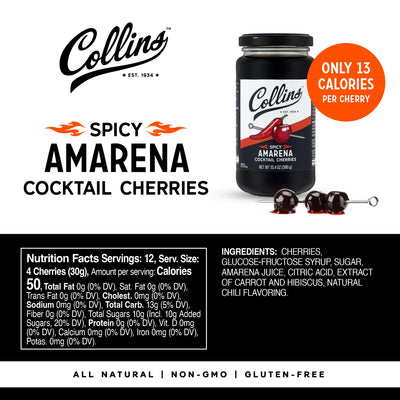 Collins Spicy Amarena Cherries 13.4oz