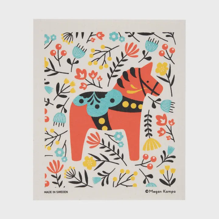 MK Dala Horse Swedish Cellulose Dishcloth