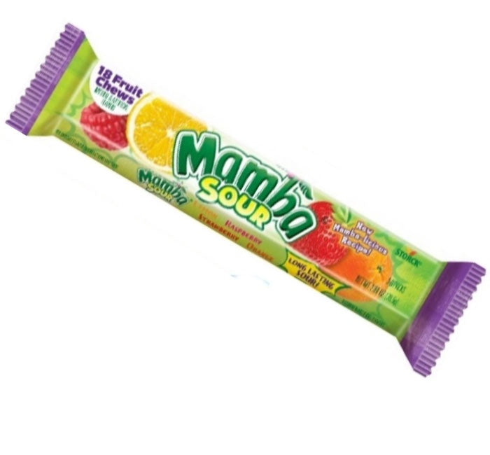 Mamba Fruit Chews, Sour, 2.8 oz.