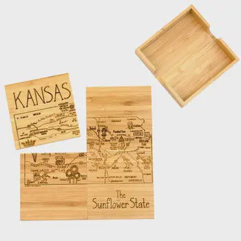 Kansas Puzzle 4 pc Coaster Set