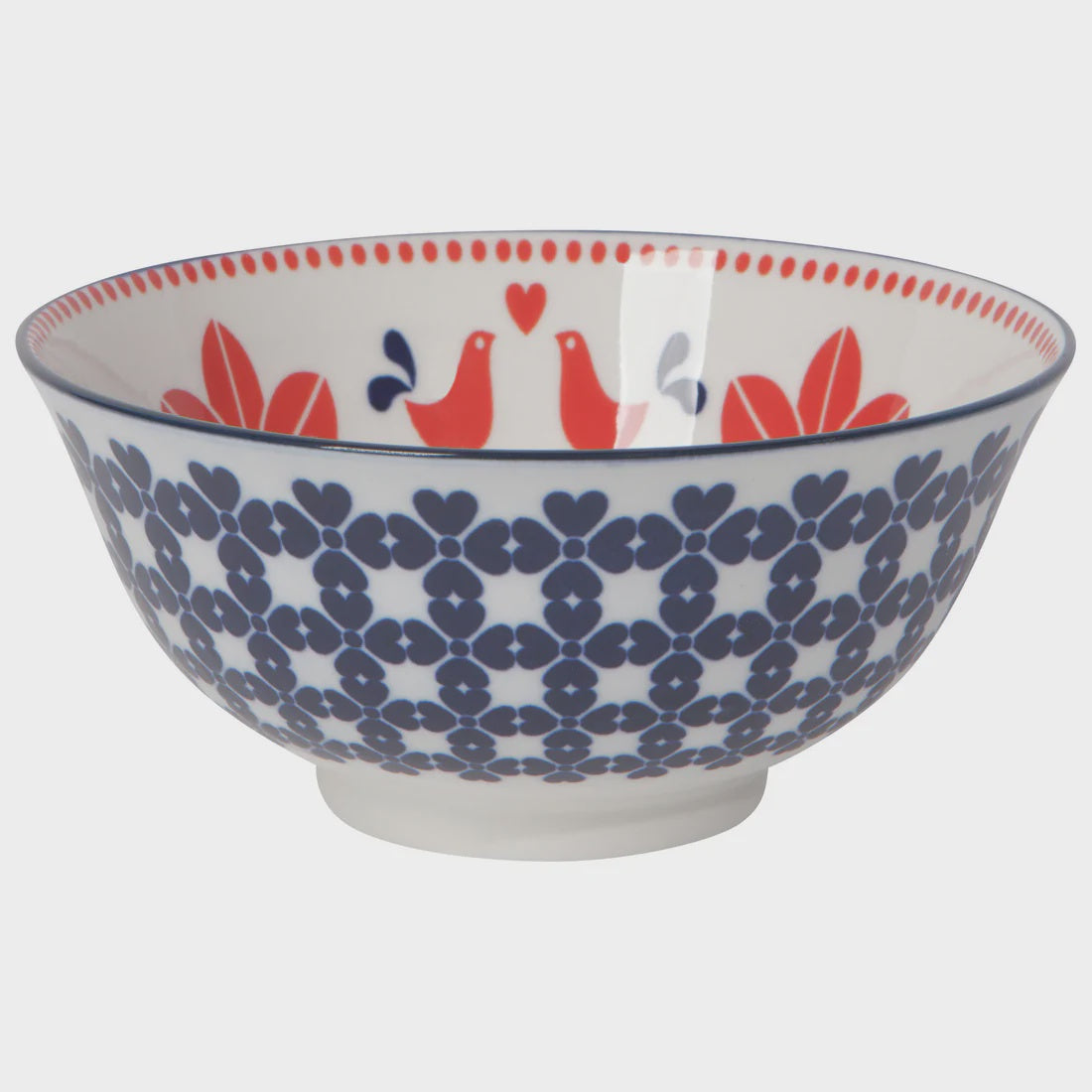 Navy Bird Stamped Bowl 6 inch
