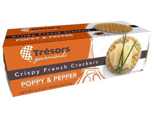 Tresors Poppy Pepper Crackers, 3.3 oz.