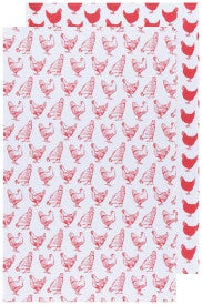 Chickens Floursack Towels, s/2