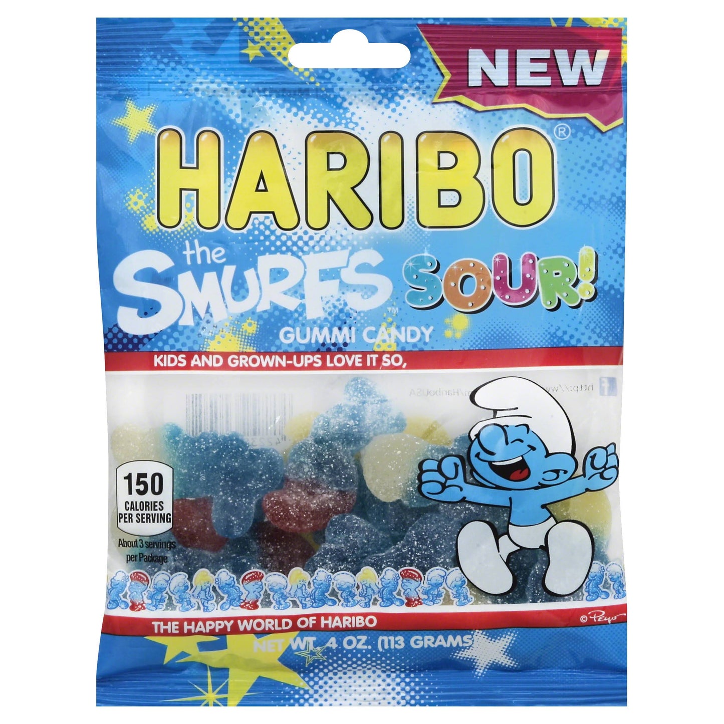Haribo Sour Smurfs, 4z