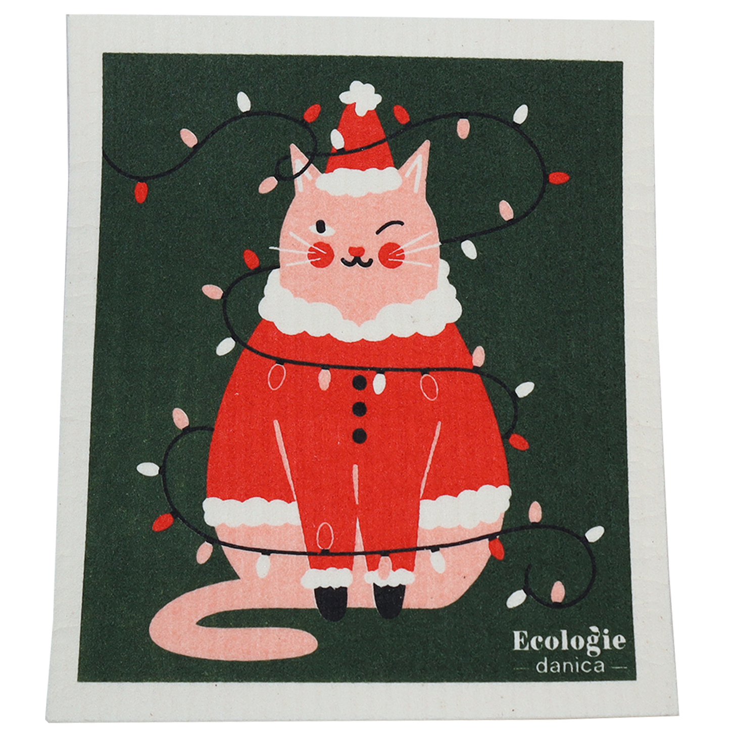 Festive Feline Swedish Cellulose Dishcloth
