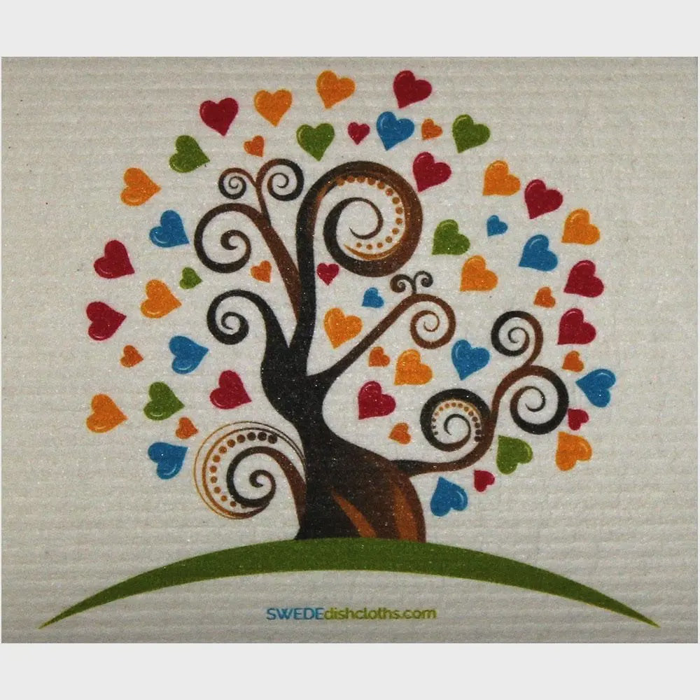 Heart Tree by SDC Swedish Cellulose Dishcloth