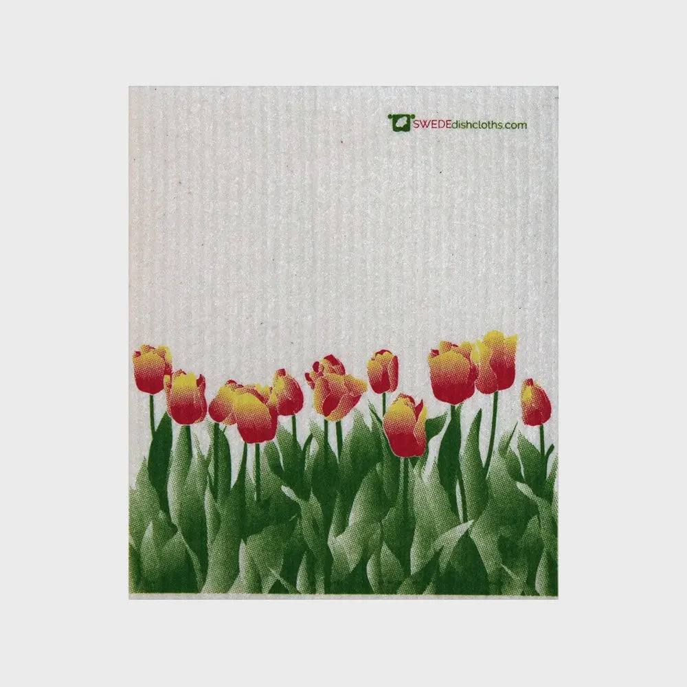 Orange Tulips Swedish Cellulose Dishcloth