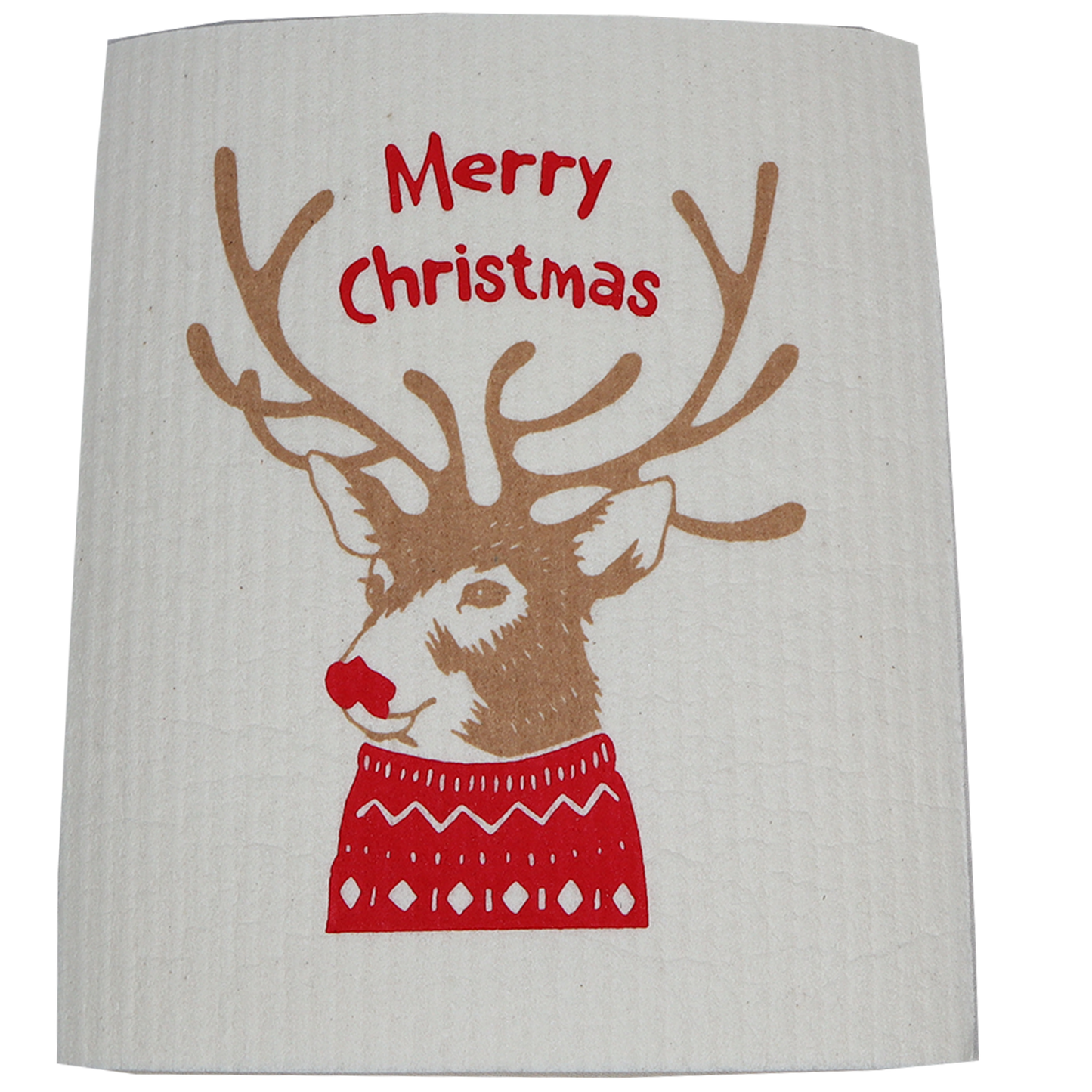 Christmas Reindeer Euroscrubby Swedish Cellulose Dishcloth