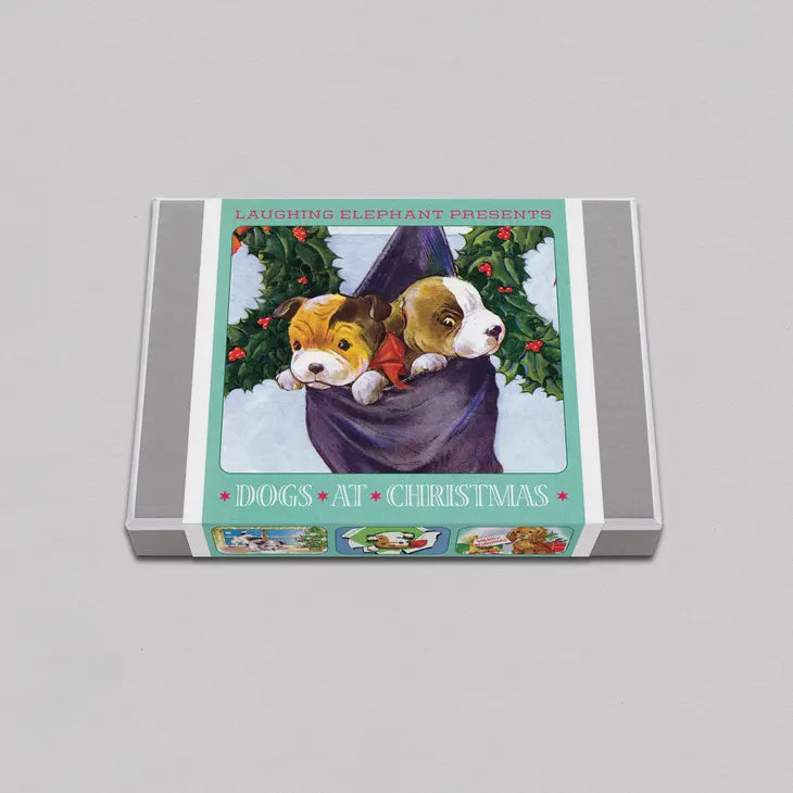 Dogs at Christmas Card Box
