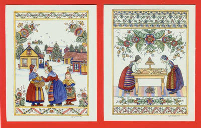 Swedish Folk Art Gift Enclosure Cards