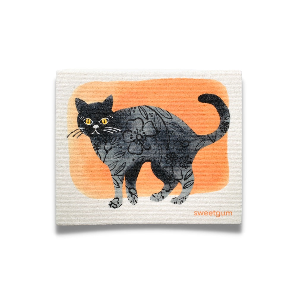 Halloween Cat Swedish Cellulose Dishcloth