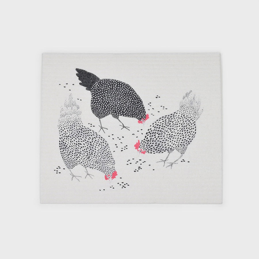Happy Chickens (Kanaset) Swedish Cellulose Dishcloth