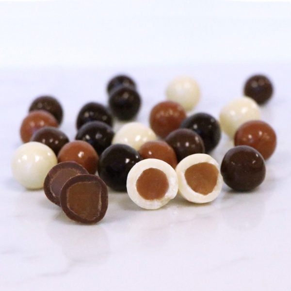 Marich Fall Caramels (Pumpkin Spice Caramels Covered in Milk, Dk & Wht Choc), 1/4-lb. bag
