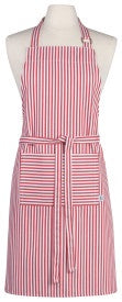 Red Narrow Stripe Chef's Apron