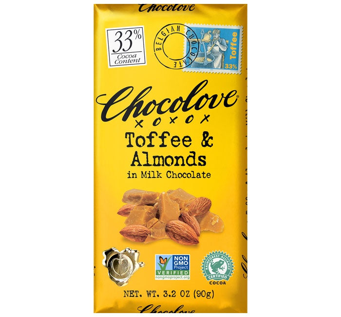 Chocolove Toffee & Almond Milk Chocolate, 3.2 oz.