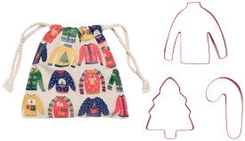 Ugly Christmas Sweater Cookie Cutters, Set of 3