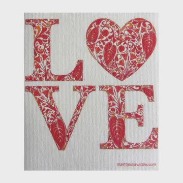 Valentine Love Swedish Cellulose Dishcloth