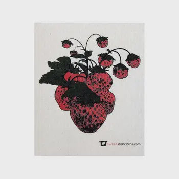 Antique Strawberries Swedish Cellulose Dishcloth
