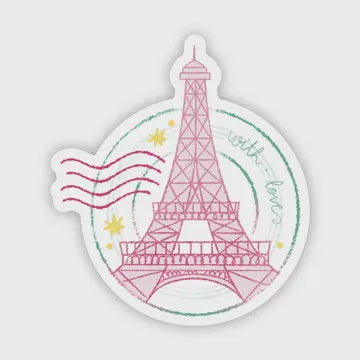 With Love Eiffel Tower Stamp Sticker