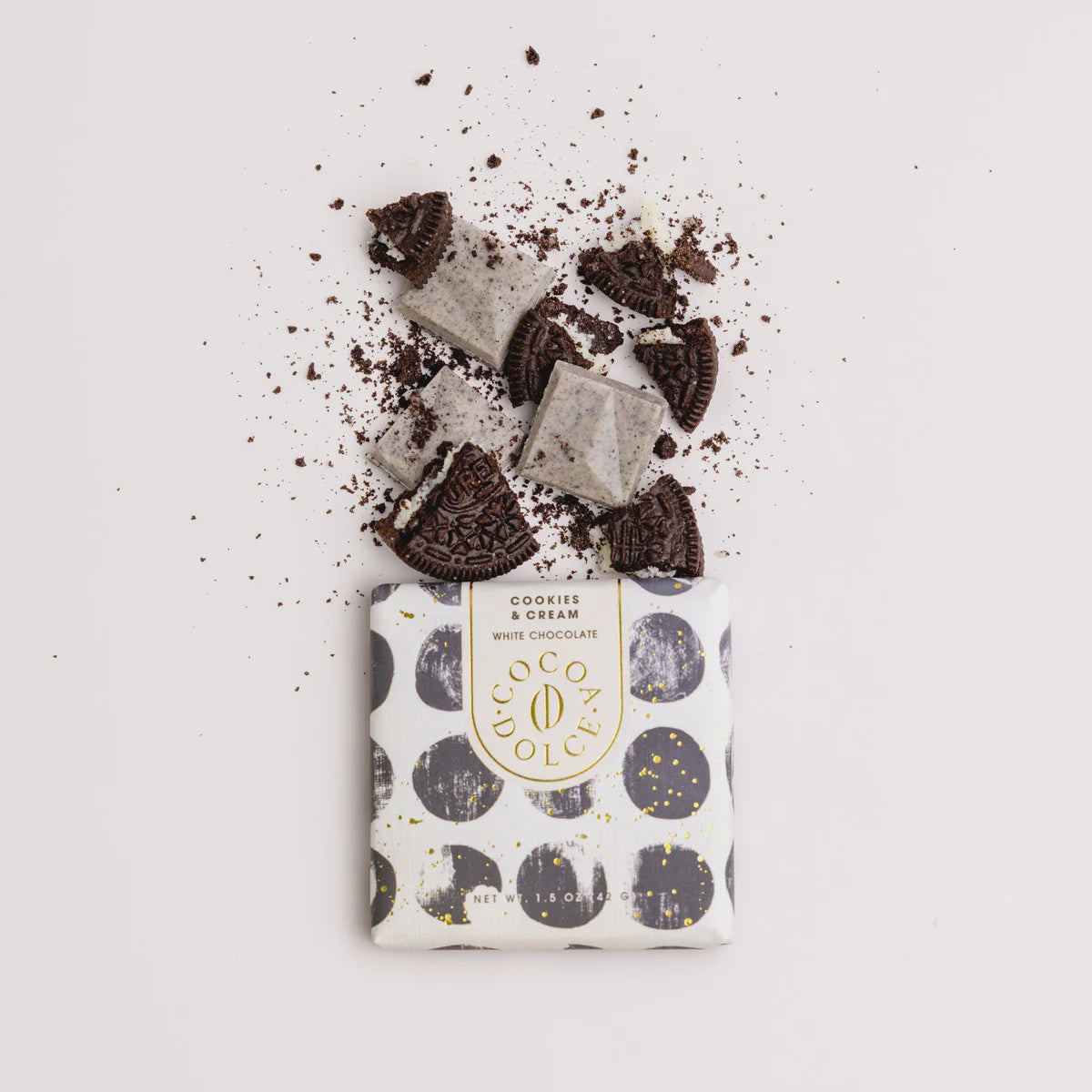 Cocoa Dolce White Chocolate Bar with Cookies & Cream, 1.4 oz.