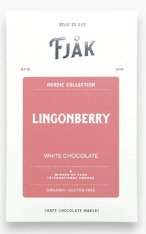 Fjak Lingonberry White Chocolate Bar, 2.11 oz.