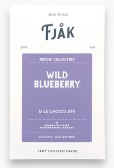 Fjak Wild Blueberry Milk Chocolate Bar, 2.11 oz.