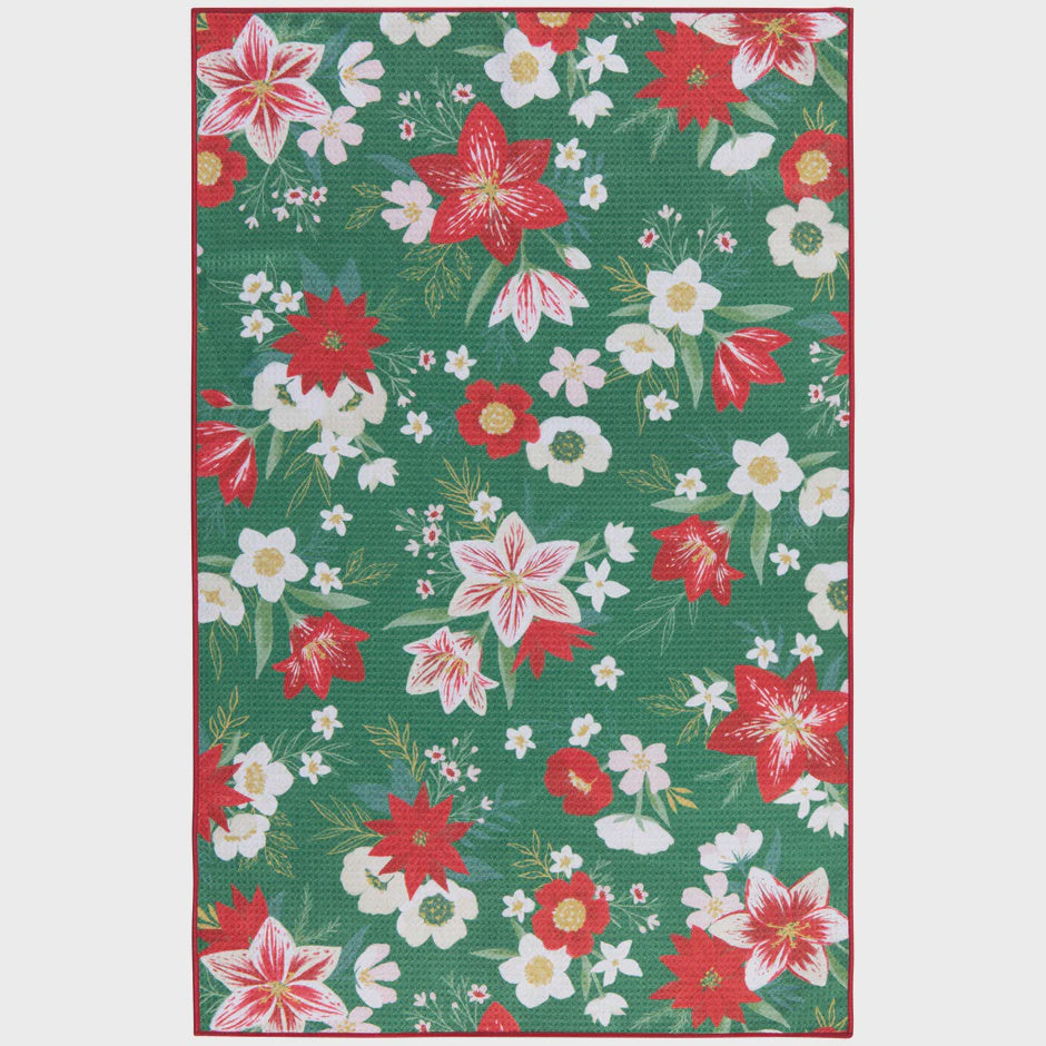 Amaryllis Christmas Recycled Microfiber Dishtowel