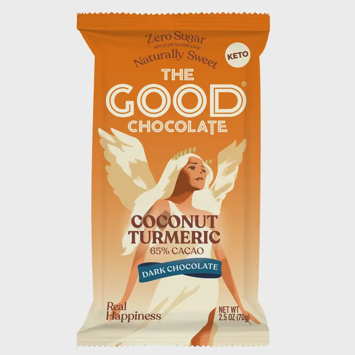 The Good Chocolate Coconut Turmeric Dark Chocolate Bar, 2.25 oz.