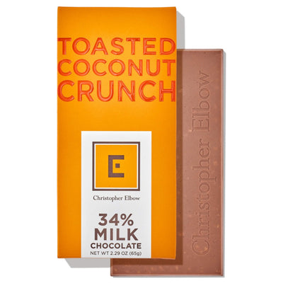Christopher Elbow Toasted Coconut Crunch Milk Chocolate Bar, 2.29 oz.