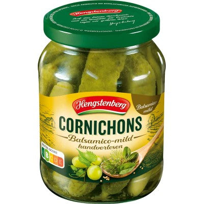 Hengstenberg Cornichons with Balsamico Vinegar Mild, 12.5 oz.