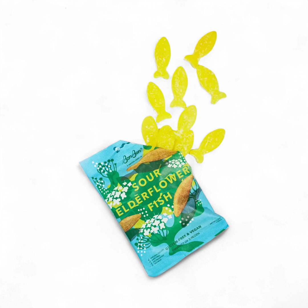 Sour Elderflower Fish - Swedish Candy 5.2oz (150g)
