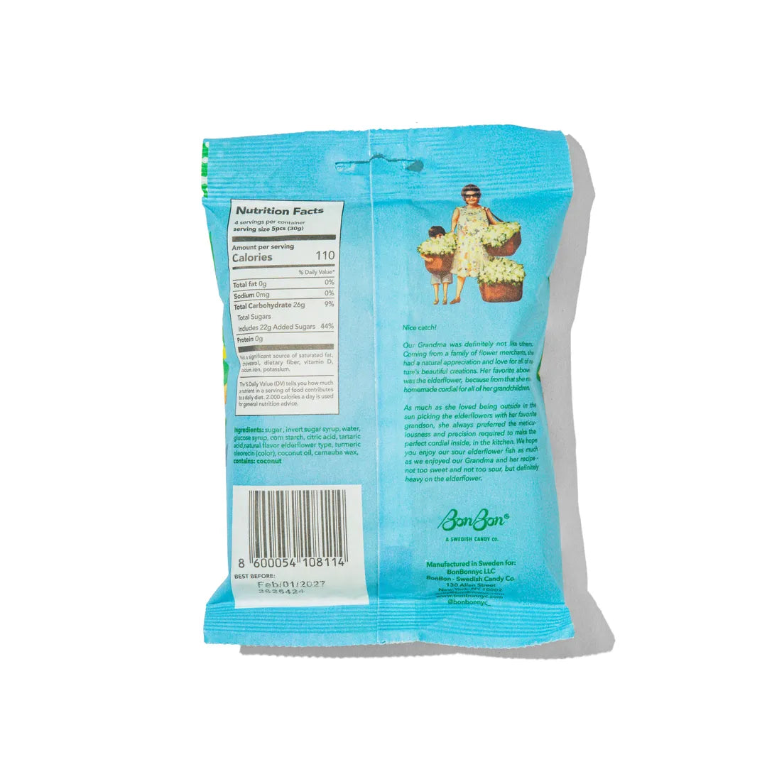 Sour Elderflower Fish - Swedish Candy 5.2oz (150g)