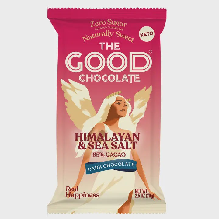 The Good Chocolate Himalayan & Sea Salt 60% Cocoa Dark Chocolate Bar, 2.5 oz.