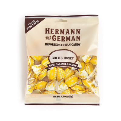 Hermann the German Milk & Honey Hard Caramel-Filled Candy, 4.4 oz.