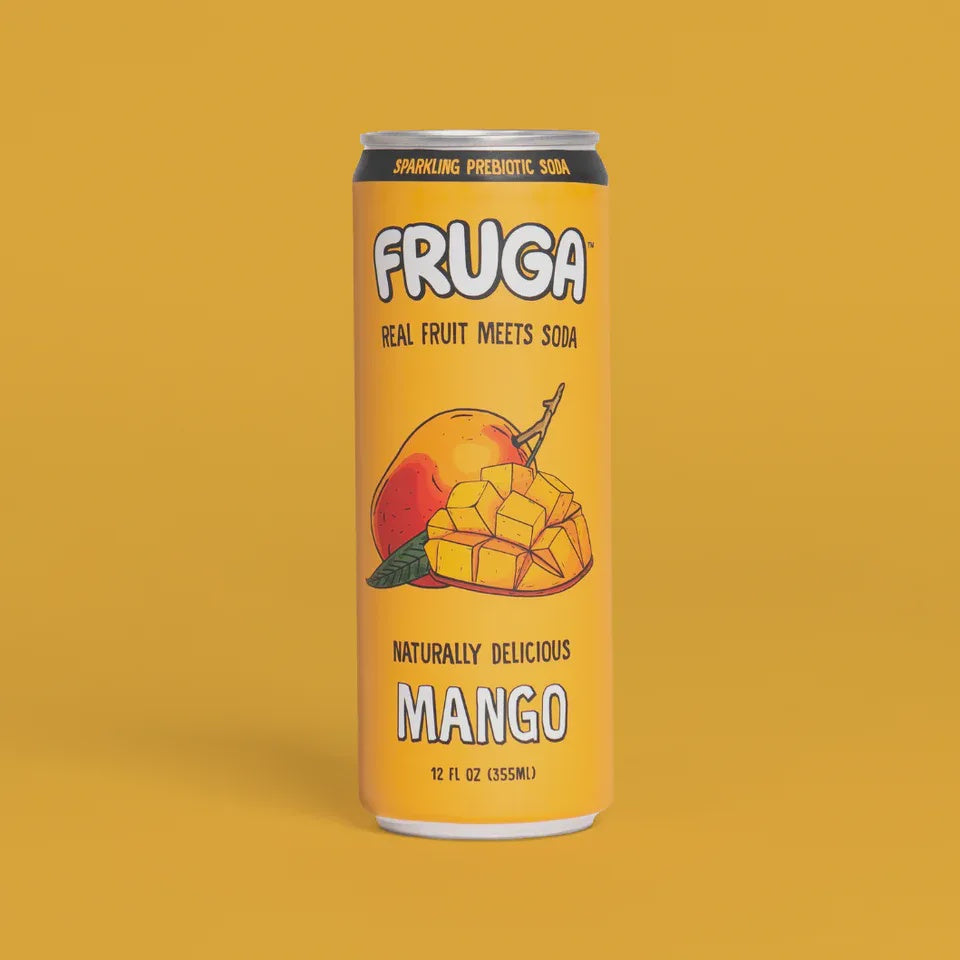 Fruga Mango Prebiotic Soda, 12 oz.
