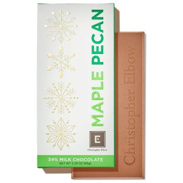Christopher Elbow Maple Pecan Milk Chocolate Bar, 2.29 oz.