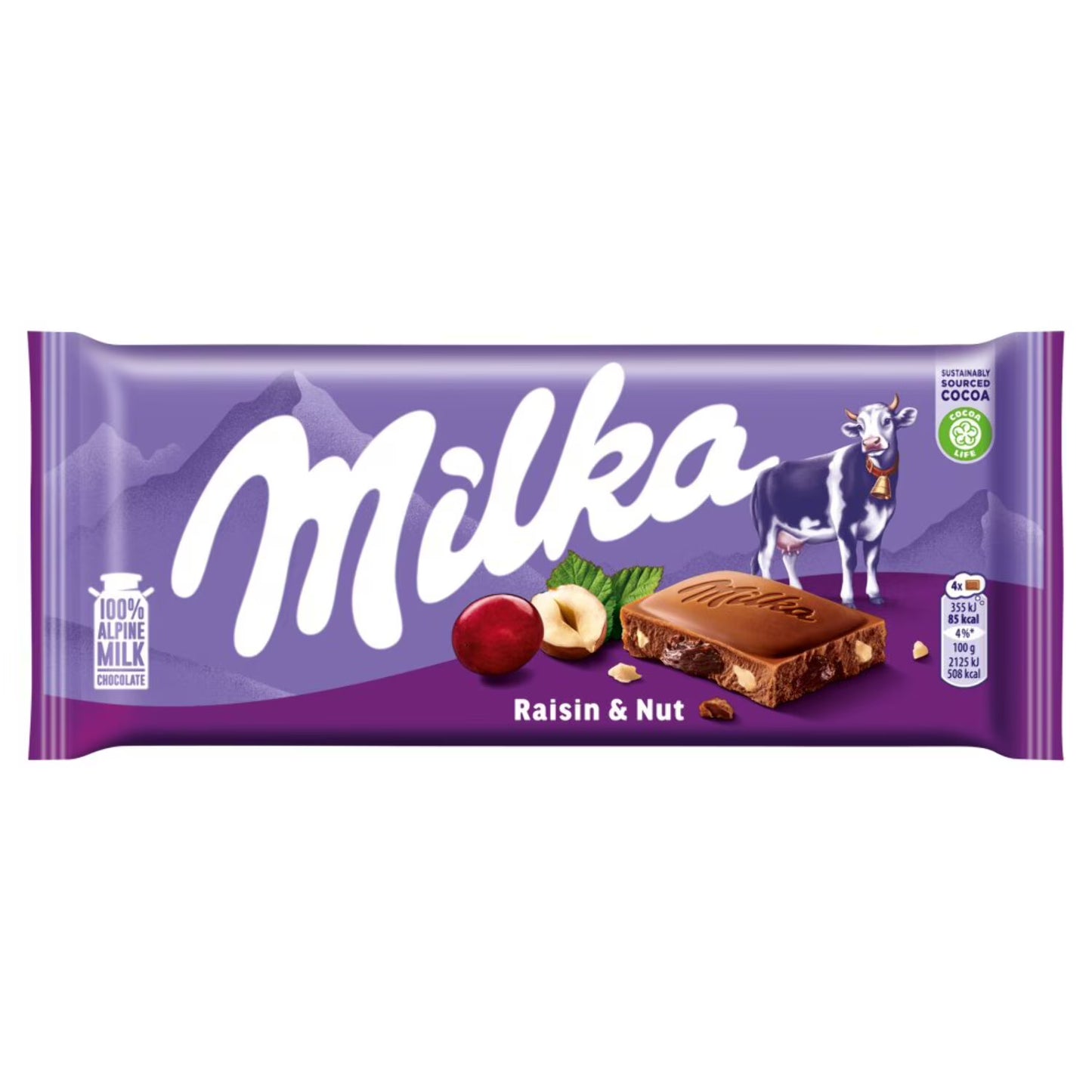 Milka Raisins & Hazelnuts bar