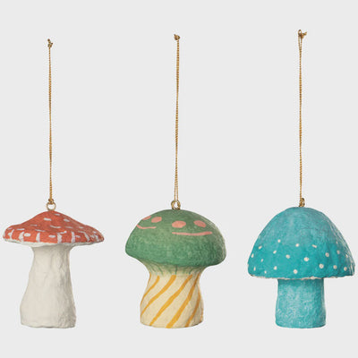 Mushroom Gems Assorted Mache Ornaments