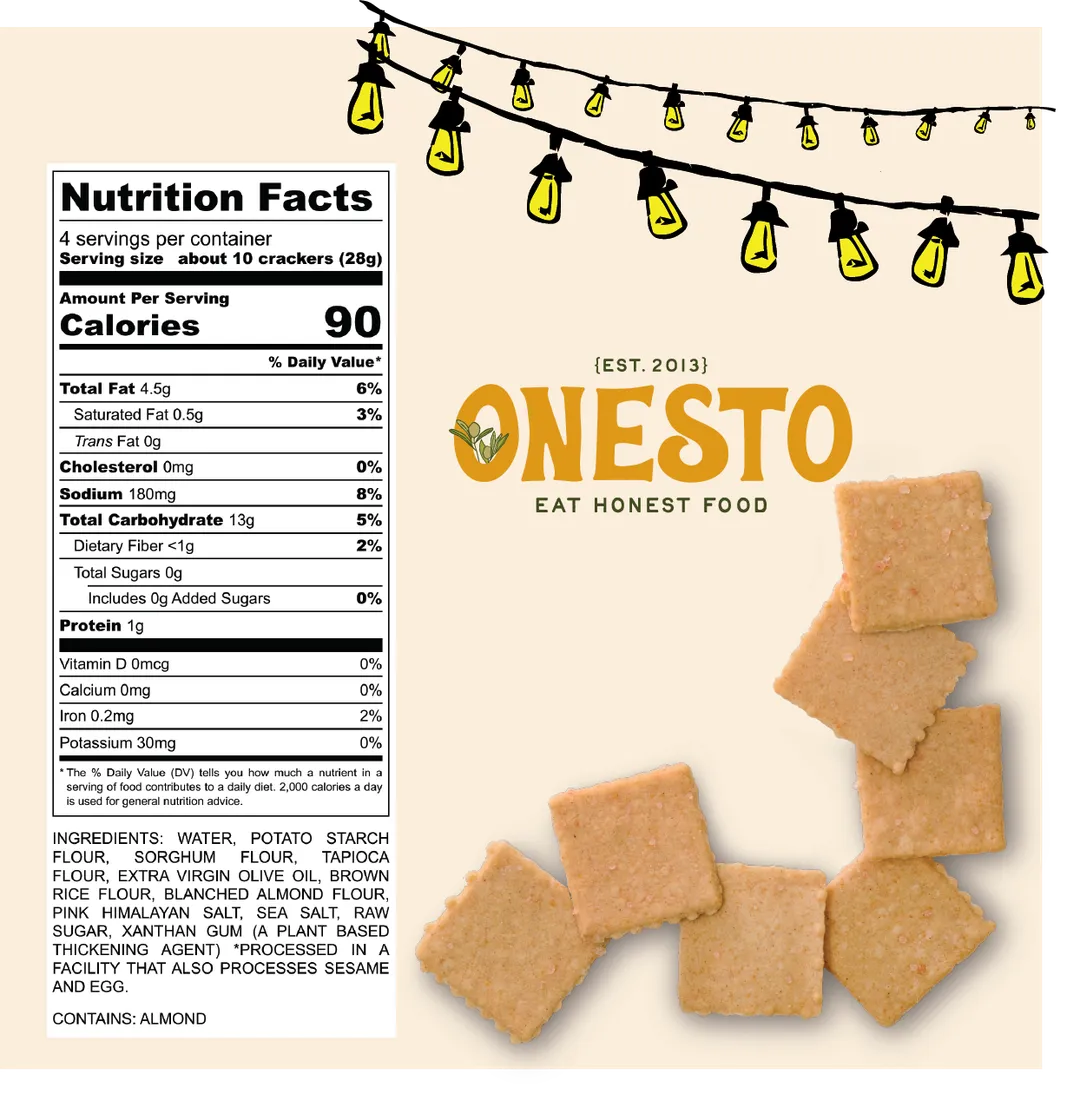 Onesto Gluten-Free Sea Salt Crackers