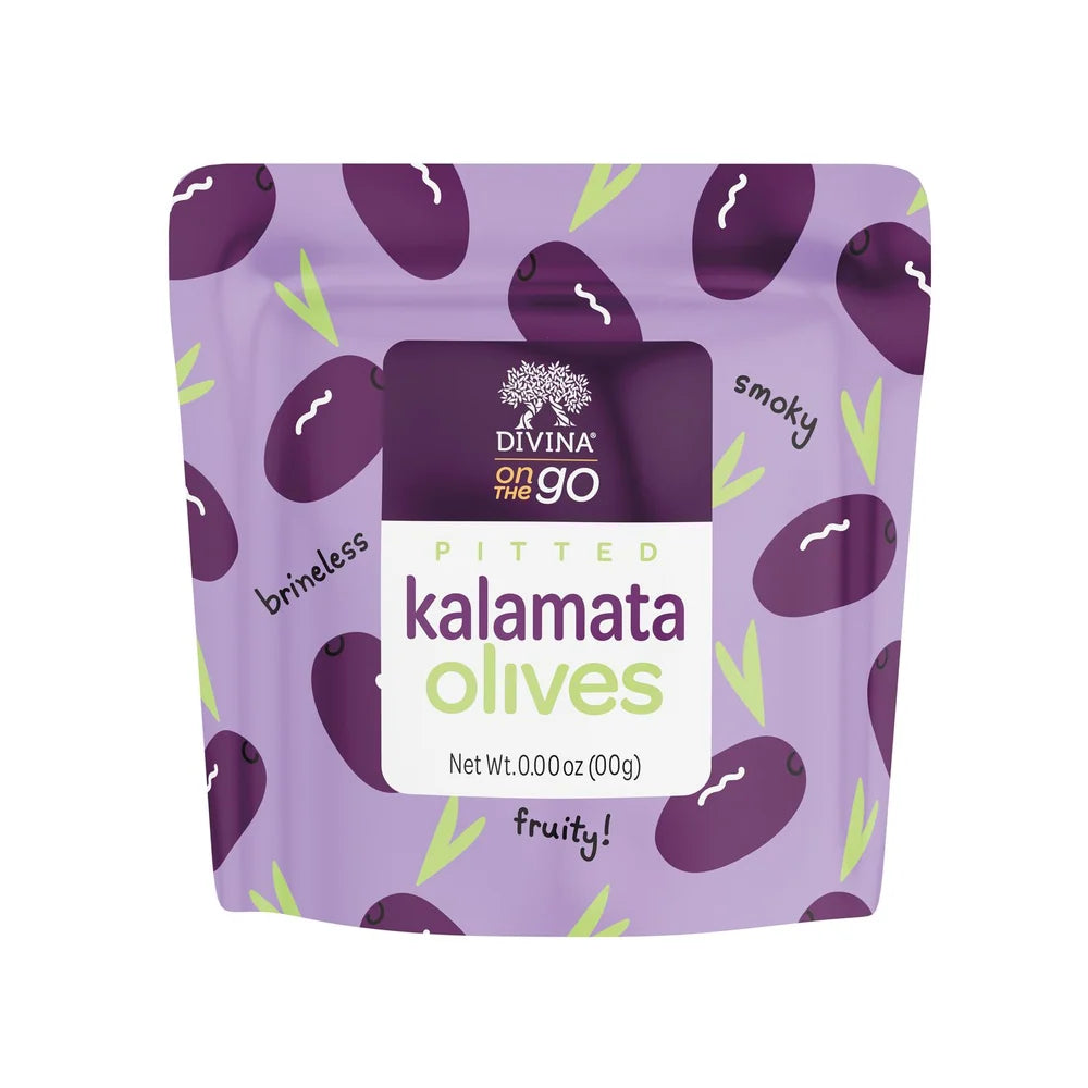 Divina On the Go Pitted Kalamata Olives Display, 1.1 oz.